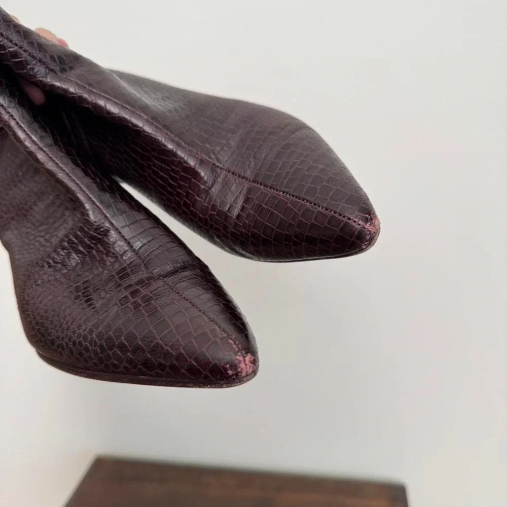 Vince Burgundy Python Ankle Boot size 5 snake reptile red - Picture 5 of 7